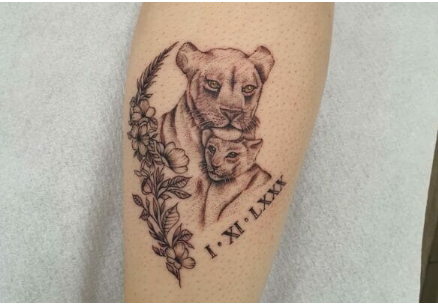 queen lioness and cub tattoo