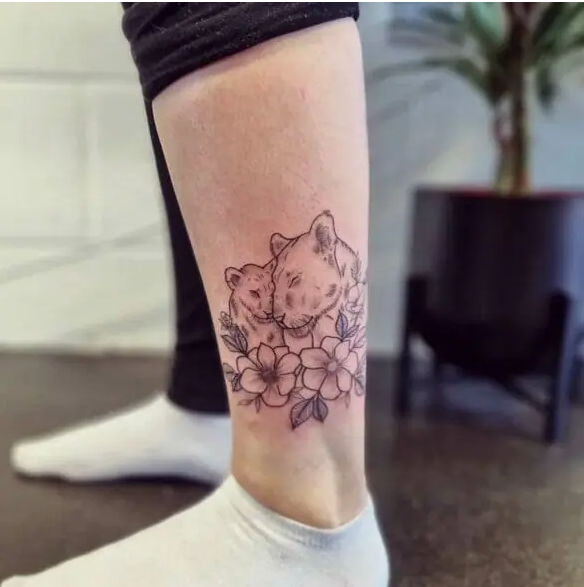 queen lioness and cub tattoo