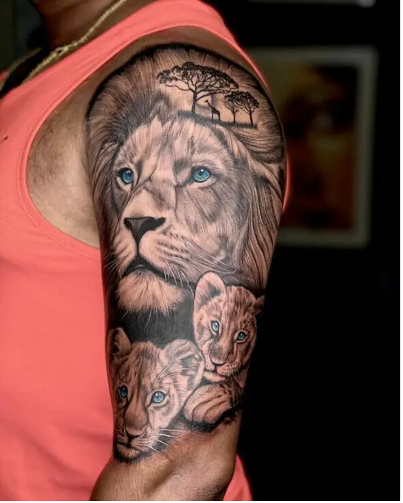 queen lioness and cub tattoo