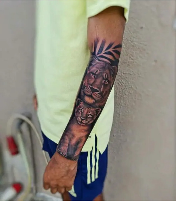 queen lioness and cub tattoo
