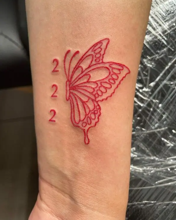 butterfly 222 tattoo