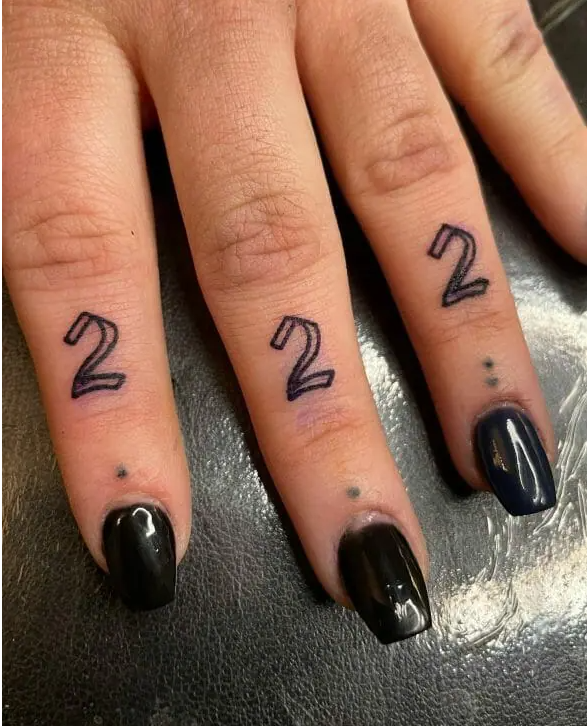2222 finger tattoo