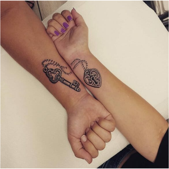 Couple Lock And Key Tattoo - A Perfect Husband and Wife Tattoo